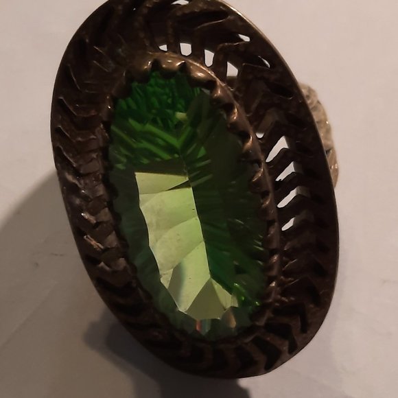 Jewelry - Heavy Vintage Ring with Huge Gem